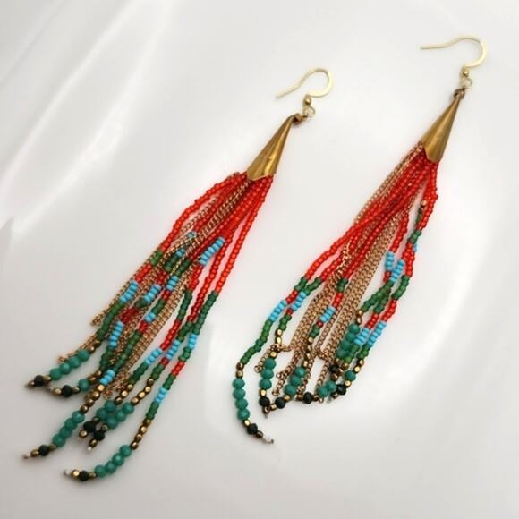 Boho Beaded Earrings - Picture 1 of 5